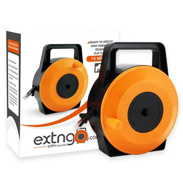 EXTNGO Retractable Ethernet Cable, 50 Feet (15 Meter) CAT6 Flat Internet  Extension Cord Reel - Portable 1 Gbps Data Speed - Swiftly Setup & Extend